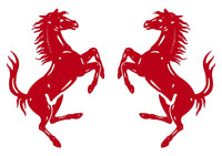 2 High Detail Ferrari Horse Prancing Horse Vinyl Decals Car Body Window Stickers