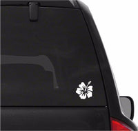Hibiscus Vinyl Decals Hawaiian Aloha Flower Car Window Laptop Stickers Set of 2