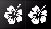 Hibiscus Vinyl Decals Hawaiian Aloha Flower Car Window Laptop Stickers Set of 2