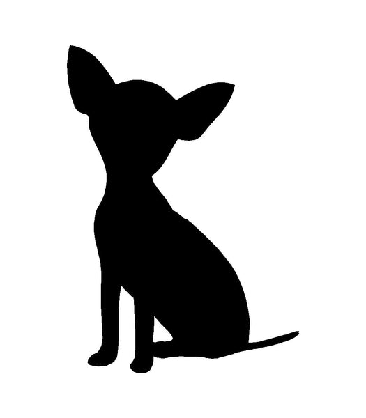 Teacup Chihuahua Vinyl Decal Car Window Laptop Dog Silhouette Sticker