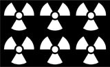 Small set of 6 radioactive Symbol Vinyl Decal Laptop Car Window Speaker Sticker