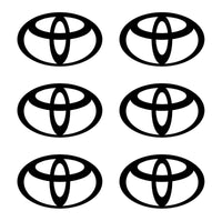 Small Toyota logo 6 Small Vinyl Decals Car 2" 3" Toyota symbol Stickers