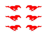 6 Ford Mustang Left & Right Vinyl Decals GT Horse Pony Logo Small 2" Stickers