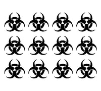 Biohazard Logo Vinyl Decals Stickers Set of 12