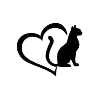 Cat Love Heart Vinyl Decals Pet Lover Sticker